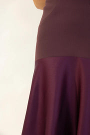 Satin Strapless Flare Maxi Dress – Patchwork Gown