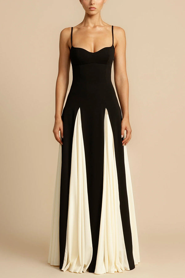 Panelled Tulle A-Line Slip Maxi Dress – Party & Vacation