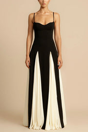 Panelled Tulle A-Line Slip Maxi Dress – Party & Vacation