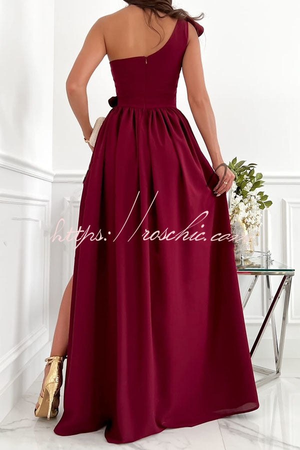 Ruffle One Shoulder Maxi Dress – Loose Fit Party Style