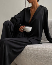 Faux Ice Silk Pajama Set