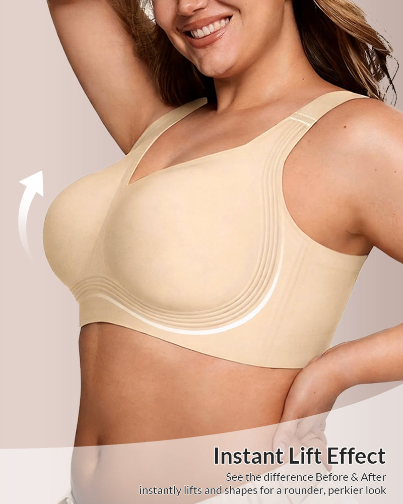 Full Coverage Wireless Bra with Jelly Strip Support
