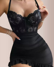 Lace Camisole Push-Up Bodysuit Dress for Women