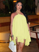Women Summer Halter Sleeveless Backless Party Club Chiffon Basic Midi Dress