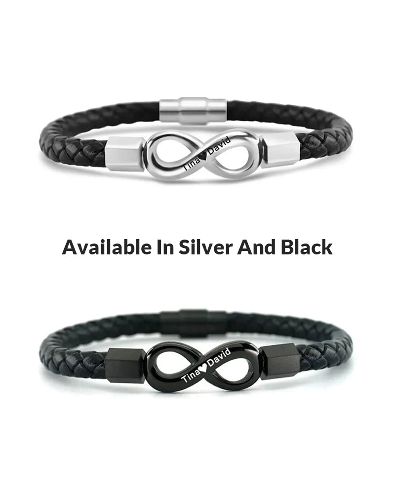 Men's Braided Leather Bracelet with Gift Box