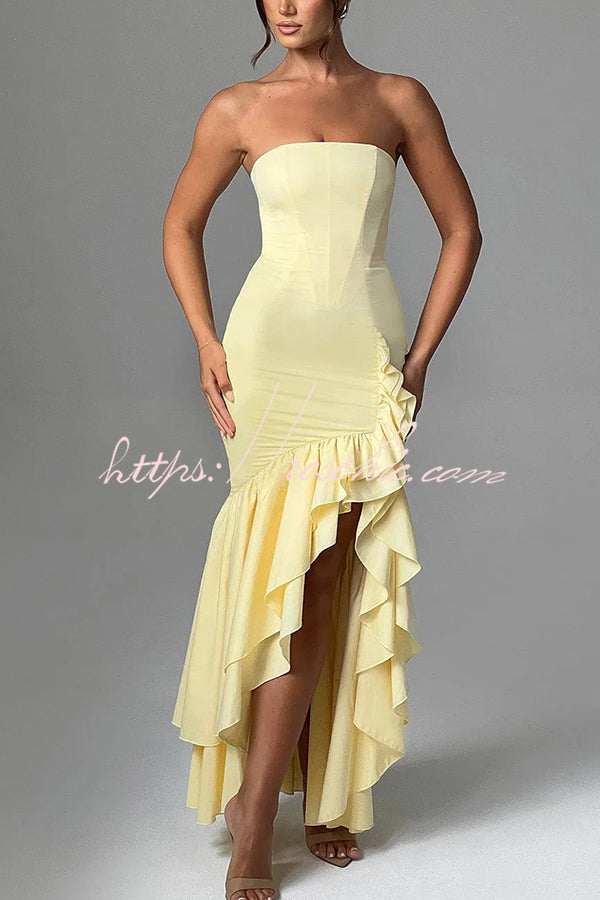 Off-Shoulder Sleeveless Slim Fit Maxi Dress