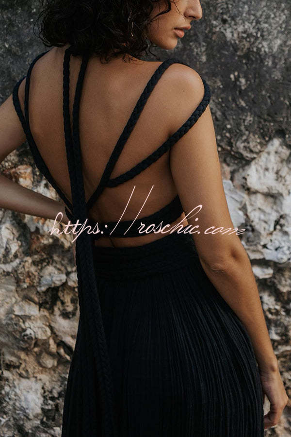 Draped Braids Crop Tank & Wrap Maxi Skirt Set