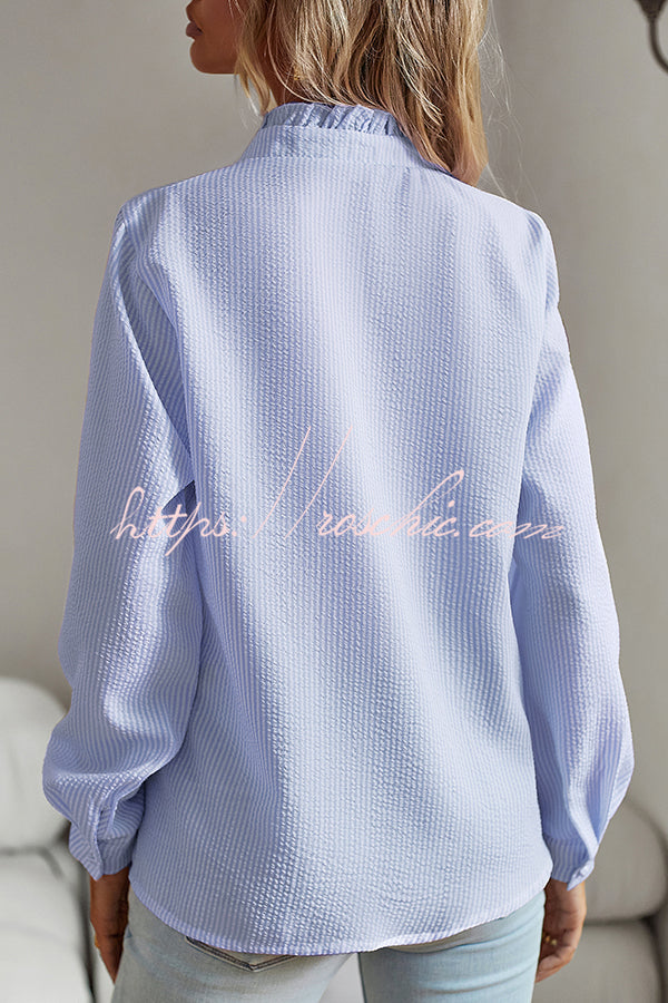 Chemise boutonnée à manches longues pour femmes, haut ample et décontracté