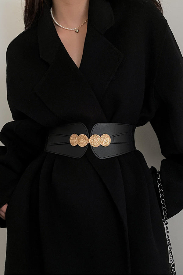 Retro Wide Elastic Waist Belt – Versatile All-Match Style