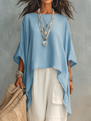Sky Blue Layered Loose-Fit Pants Set | Wide-Leg Co-ord