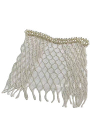 Chaîne de taille à pompons en perles pour robes – Blanc