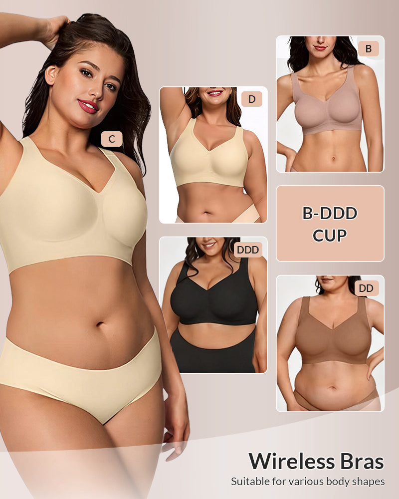 Full Coverage Wireless Bra with Jelly Strip Support