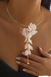 Tassel Floral Pearlescent Mermaid Drop Earrings