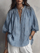 Women's Relaxed Fit Striped Long Sleeve Blouse