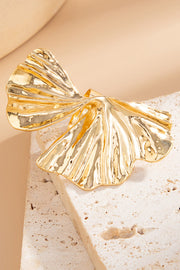 Bague en alliage en forme de feuille de Ginkgo en or et argent