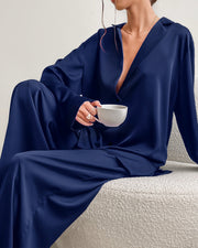 Faux Ice Silk Pajama Set