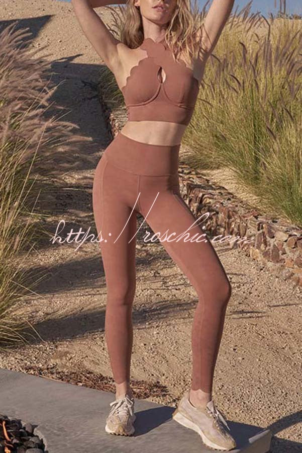 High Waist Slim Fit Yoga Leggings – Ankle Length