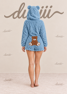 Duniii Original Teddy Bear Plush Hooded Romper