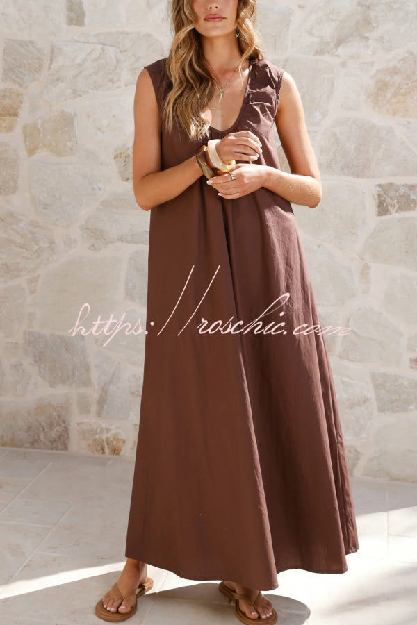 Sleeveless Loose Maxi Dress for Vacation & Casual Wear