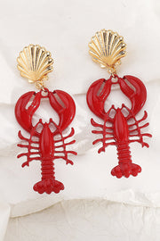 Lobster Crayfish Charm Earrings and Necklace Set