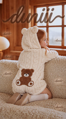 DUNIII Original | Kids' Teddy Bear Plush Short Onesie Pajamas