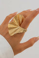 Ginkgo Leaf Shape Alloy Ring in Gold & Silver