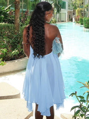 Women Summer Halter Sleeveless Backless Party Club Chiffon Basic Midi Dress
