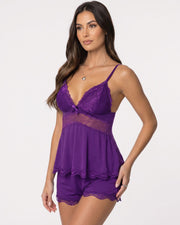Lace-Trim Cami & Shorts Pajama Set