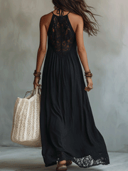 Bohemian Sleeveless Maxi Dress – Soft Drape Evening Gown