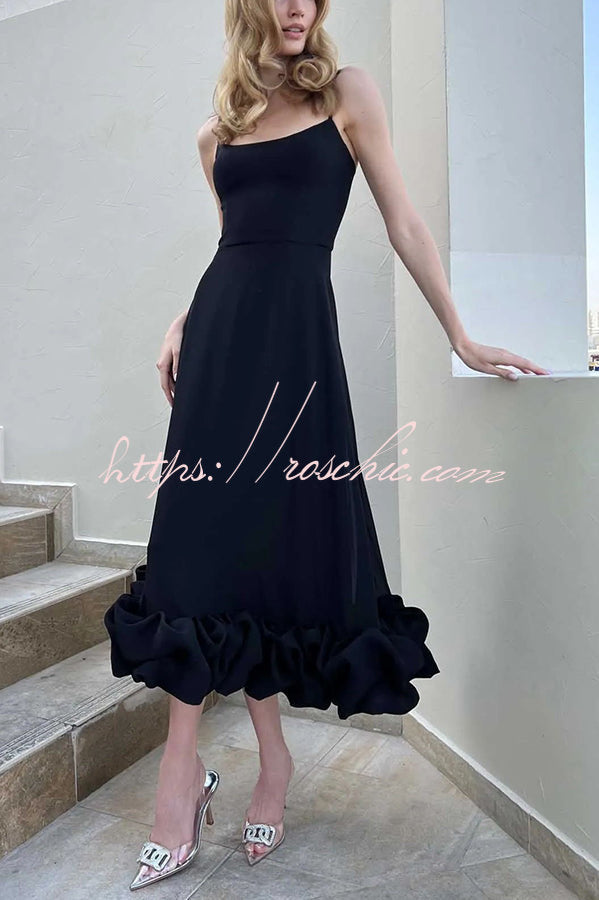 Flounce Bustier Midi Dress for Parties & Banquets