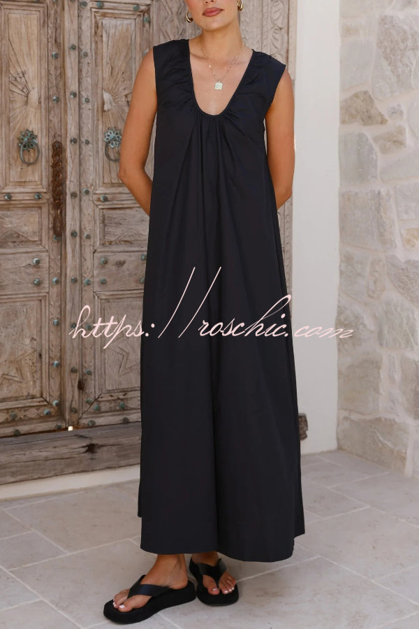 Sleeveless Loose Maxi Dress for Vacation & Casual Wear
