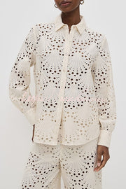 Embroidered Lace Long Sleeve Loose Blouse