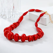 Bohemian Red Coral Necklace Set (2-Piece)