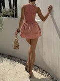Plaid Sleeveless Mini Dress