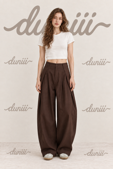 Duniii Pleated Barrel-Leg Pants
