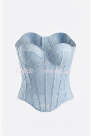 Floral Lace Sweetheart Corset Tank Top – Slim Fit
