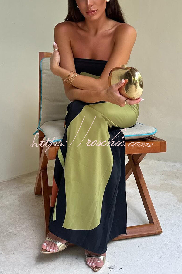 Abstract Floral Off Shoulder Maxi Dress – Vacation Loose Fit