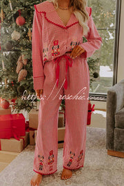 Nutcracker Embroidered Gingham Pajama Set – Loose Fit
