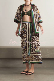 Moroccan Printed Oversized Shirt Dress Set