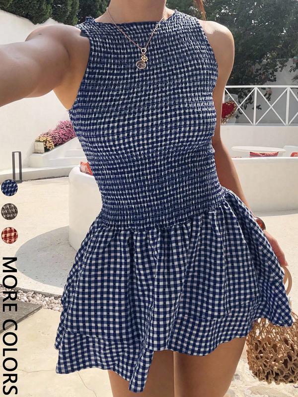Women's Casual Fashion Sleeveless Short Dress, Perfect for Daily Wear, Ladies' Comfortable and Stylish Summer Clothing