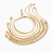 Ensemble de bracelets géométriques en strass personnalisés – Or et argent