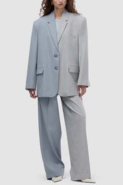 Ensemble blazer oversize bicolore et pantalon large