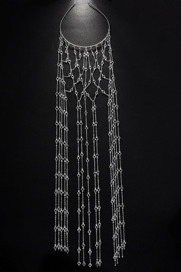 Rhinestone Tassel Headband Tiara for Women