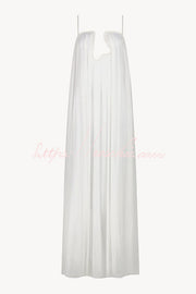 Chiffon Plunge Cutout Maxi Dress – Flowy Loose Fit