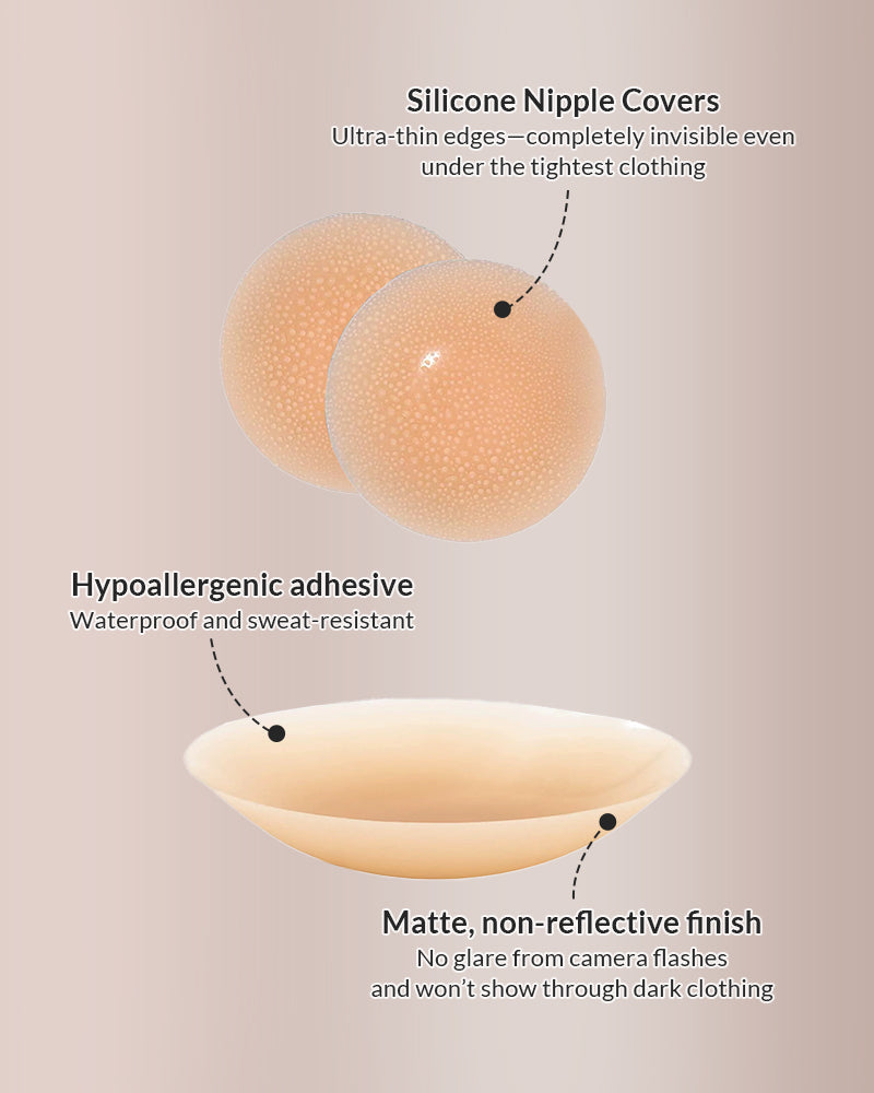 Invisible silicone covers – reusable & hypoallergenic.