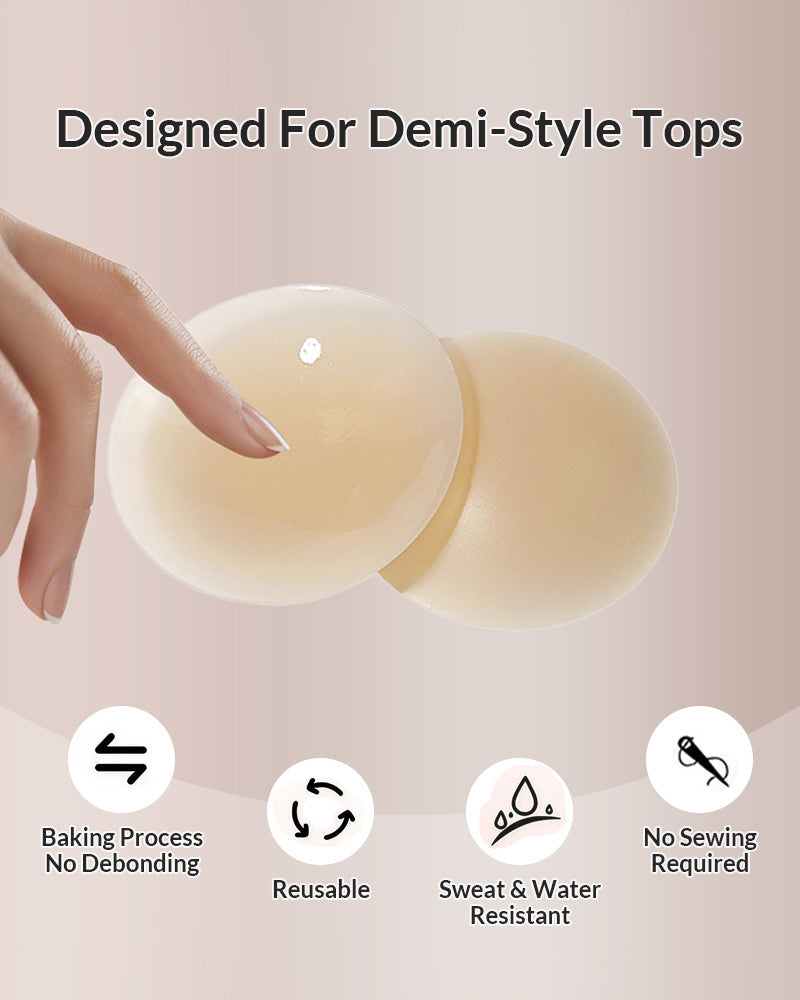 Invisible silicone covers – reusable & hypoallergenic.
