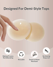 Invisible silicone covers – reusable & hypoallergenic.