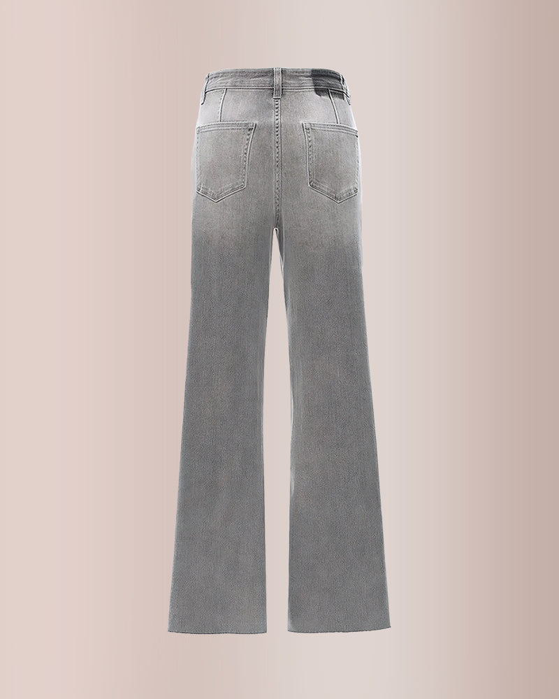 Stretchy High Waist Wide Leg Jeans