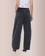 High Waist Baggy Barrel Leg Jeans
