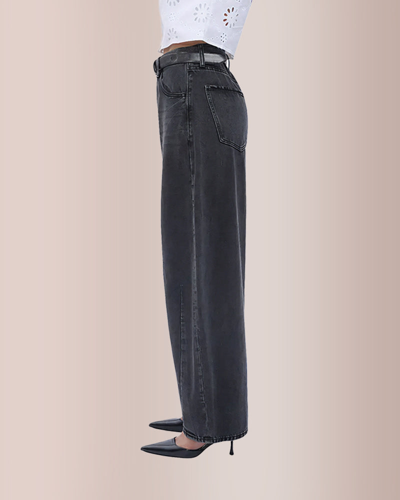 High Waist Baggy Barrel Leg Jeans